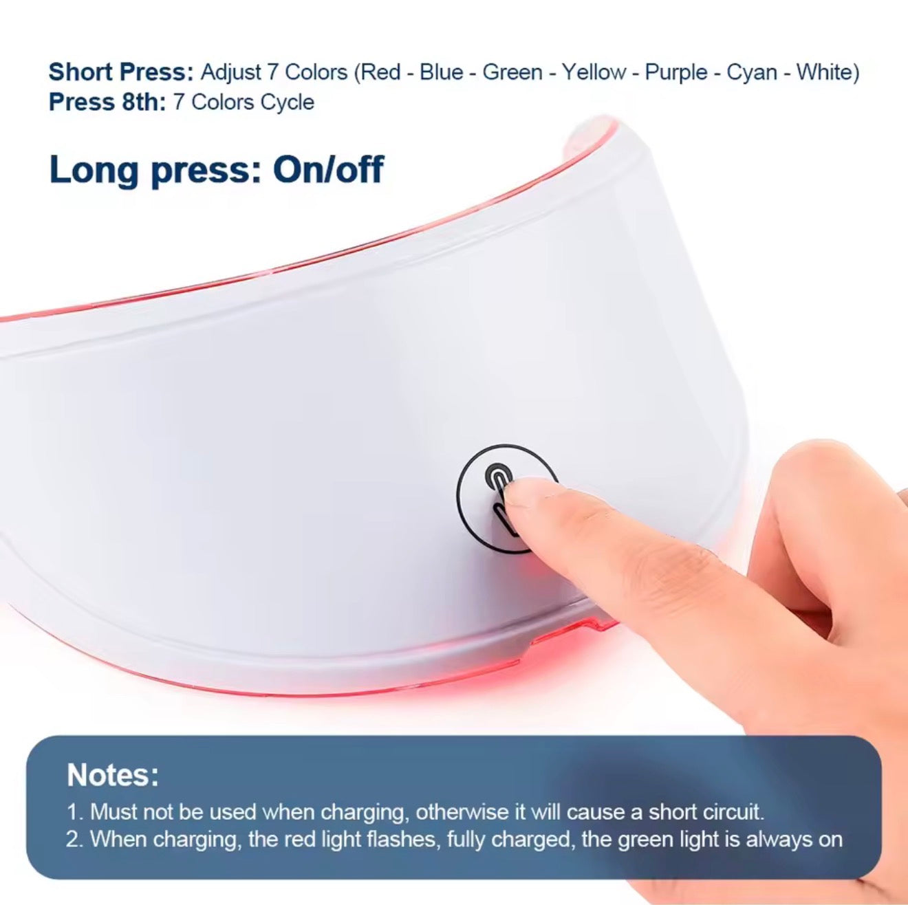 Masque LED Visage & Cou 7 Couleurs – Soin Anti-Âge et Régénération de la Peau